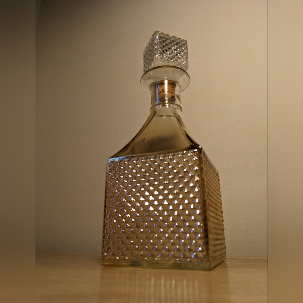 Vintage Amber Glass Decanter MCM